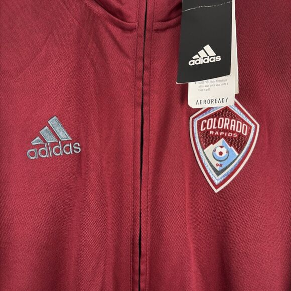 Adidas Colorado Rapids Jacket Size Medium Red Gray Full Zip Track Jacket NWT - Picture 3 of 8
